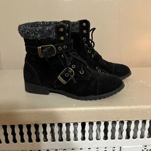 Black and gold booties